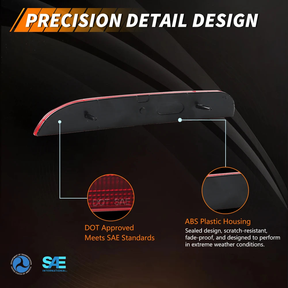 2Pcs Rear Bumper Reflectors Tail Light Rear Light  Covers For 2012 2013 2014 2015 2016 2017 FIAT 500 No bulb/Socket  Auto Part