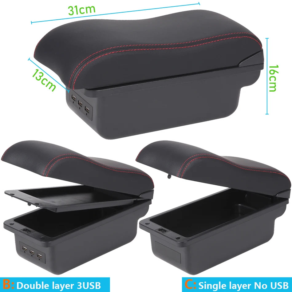For SUZUKI Splash Armrest Box For Suzuki Splash Car Armrest Auto Storage Box Arm Bracing heighten Interior Details Retrofit Part