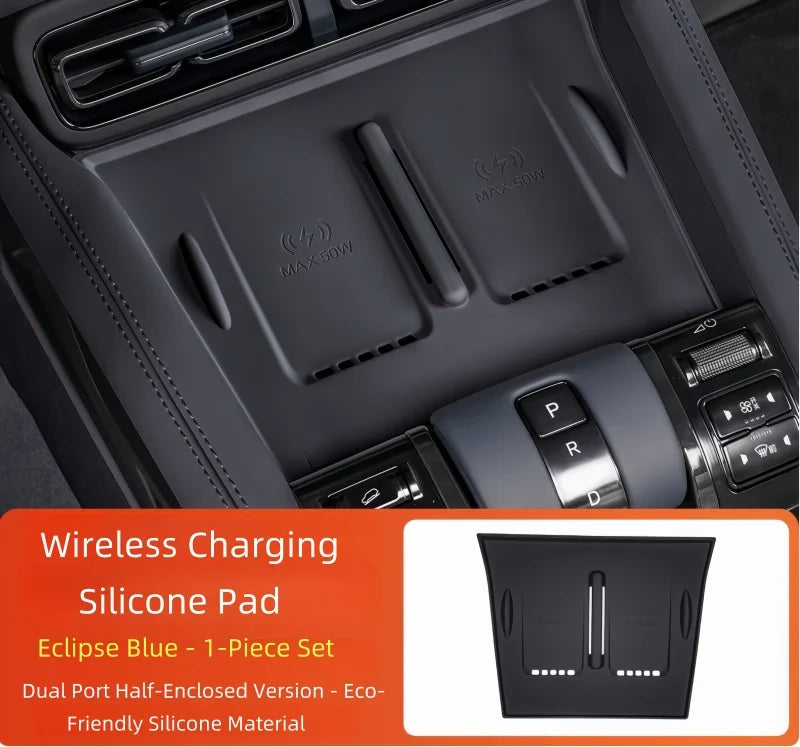 Auto Wireless Charging Silicone Pad Fit for BYD Leopard 5 2025 Modified Car Center Console Non-slip Storage Box Pad Upgrade Part