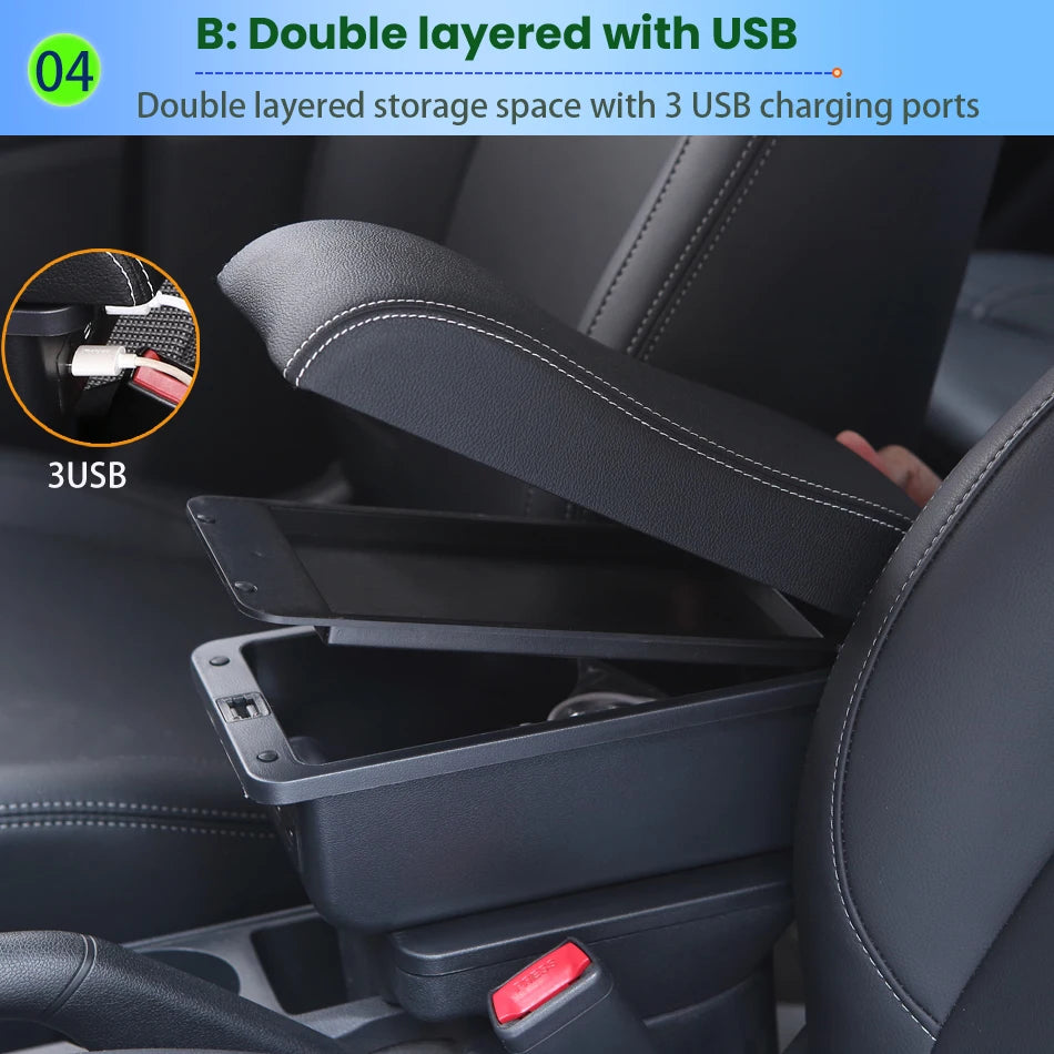 For SUZUKI Splash Armrest Box For Suzuki Splash Car Armrest Auto Storage Box Arm Bracing heighten Interior Details Retrofit Part