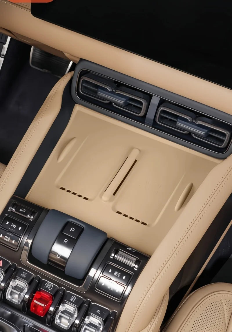 Auto Wireless Charging Silicone Pad Fit for BYD Leopard 5 2025 Modified Car Center Console Non-slip Storage Box Pad Upgrade Part