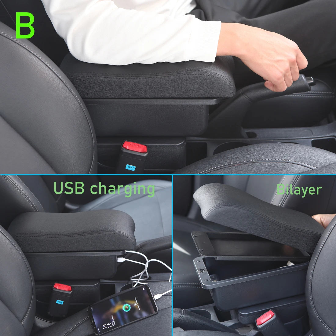 For SUZUKI Splash Armrest Box For Suzuki Splash Car Armrest Auto Storage Box Arm Bracing heighten Interior Details Retrofit Part