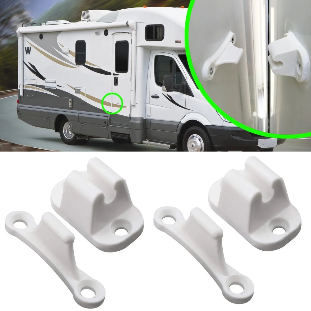 1set Auto Caravan Or Motorhome White Plastic Main Door Catch Campers Accessories Retainer Holder Door Retainer Catches Auto Part