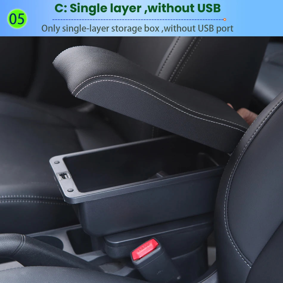 For SUZUKI Splash Armrest Box For Suzuki Splash Car Armrest Auto Storage Box Arm Bracing heighten Interior Details Retrofit Part