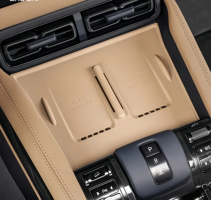 Auto Wireless Charging Silicone Pad Fit for BYD Leopard 5 2025 Modified Car Center Console Non-slip Storage Box Pad Upgrade Part