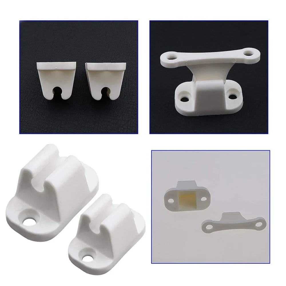 1set Auto Caravan Or Motorhome White Plastic Main Door Catch Campers Accessories Retainer Holder Door Retainer Catches Auto Part
