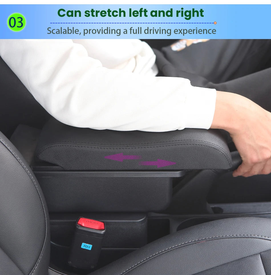 For SUZUKI Splash Armrest Box For Suzuki Splash Car Armrest Auto Storage Box Arm Bracing heighten Interior Details Retrofit Part