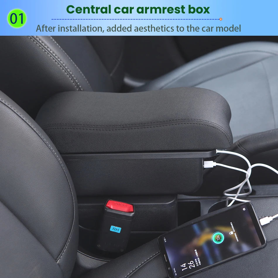 For SUZUKI Splash Armrest Box For Suzuki Splash Car Armrest Auto Storage Box Arm Bracing heighten Interior Details Retrofit Part