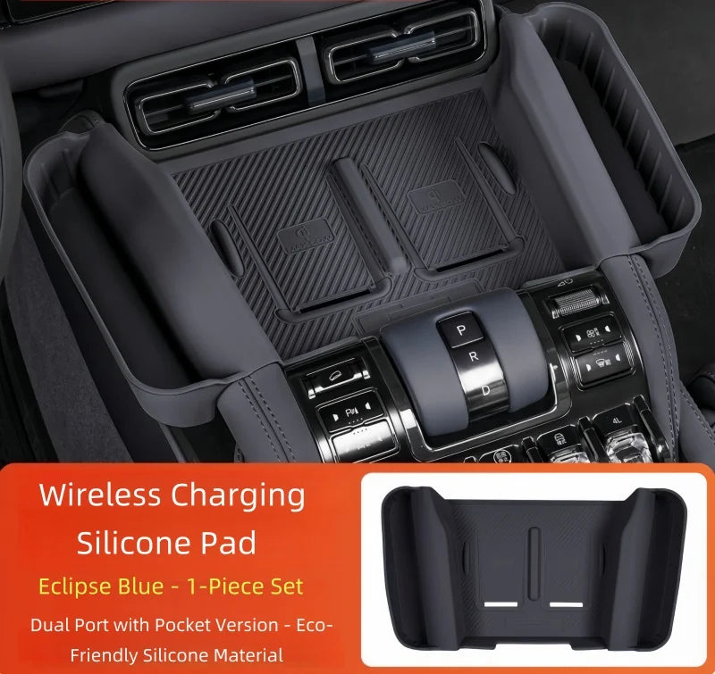Auto Wireless Charging Silicone Pad Fit for BYD Leopard 5 2025 Modified Car Center Console Non-slip Storage Box Pad Upgrade Part