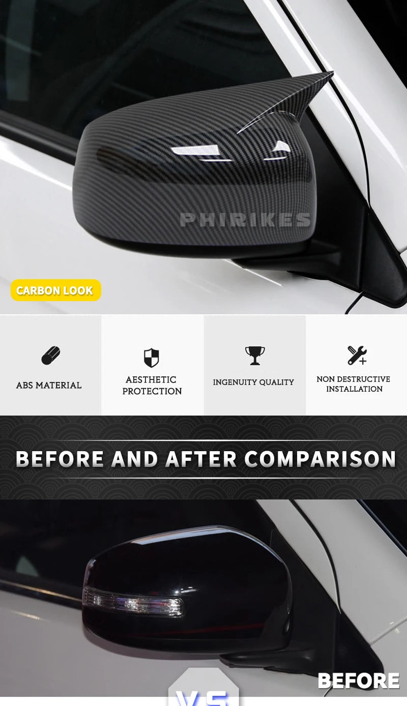 For Mitsubishi Lancer X 10 EX EVO 2013-2016 Side Door Rearview Mirror Cover Trim Car Styling Accessories Auto Part